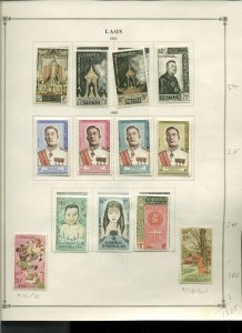 Collection, Laos Part A Scott Album Page, 1951/1982, Cat $175, Mint & Used