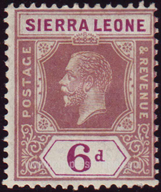 Sierra Leone SG#139 Mint - 1912 6d. - Kings, Numbers -