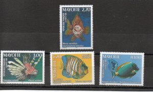 Mayotte 121-124 MNH