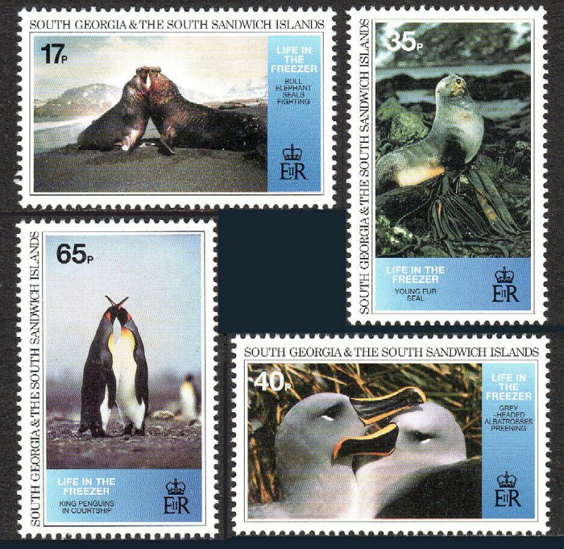 South Georgia 190-193,MNH. Native Wildlife.Seals,Albatrosses,King penguins, 1994