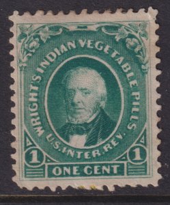 RS274c Wright's Indian Private Die Medicine. VF-XF, Tiny margin thin. CV $40.00