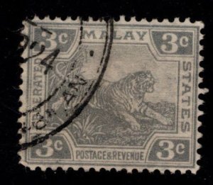 Malay Federated  States Scott 53 Used Deep Gray Tiger stamp of 1923