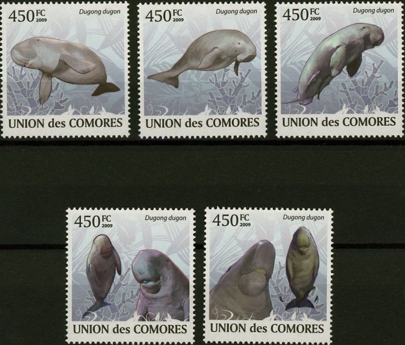 Dugong Dugon Marine Fauna Ocean Serie Set of 5 Stamps Mint NH