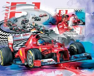 CENTRAFRICAINE 2012 SHEET FORMULA 1 F1 PILOTS DRIVERS SPORTS