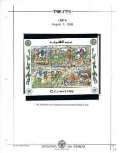 1998 Libya Boy Scouts Children's Day m/s 6 Scouter album page