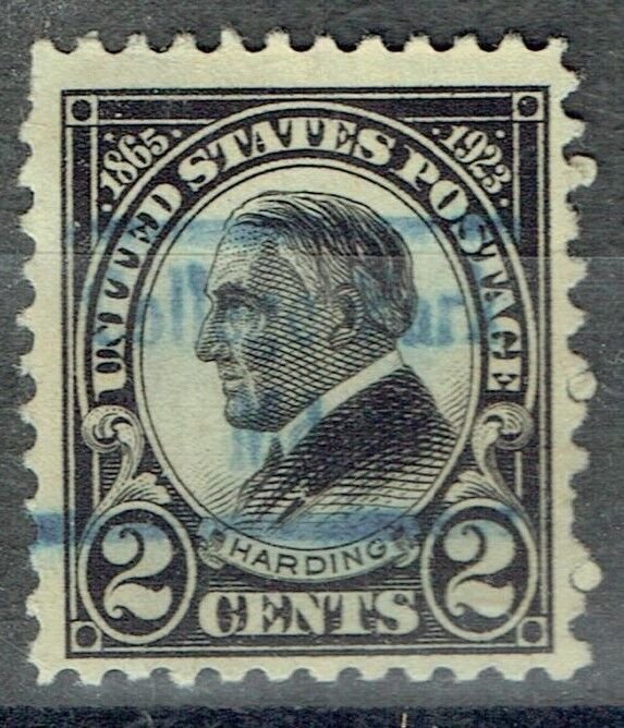 1923 2c black Harding w/precancel f/COLLEGE PARK MD (610-545) SCARCE w/blue ink!