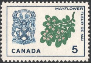 Canada SC#420 5¢ Mayflower and Arms of Nova Scotia (1965) MNH