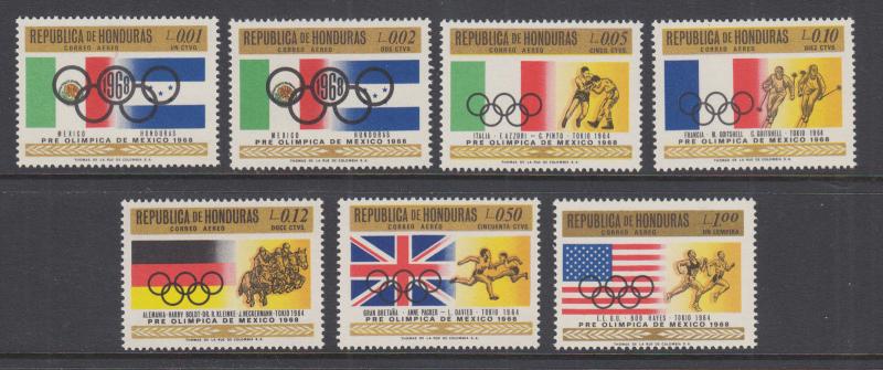 Honduras Sc C429-C435  MNH. 1968 Mexico City Olympics, cplt set.