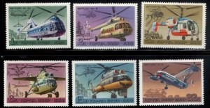 Russia Scott 4828 -4833 MNH** Helicopter stamp set