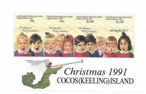 Cocos Isands 1991 Christmas Children Singing S/S MNH C1