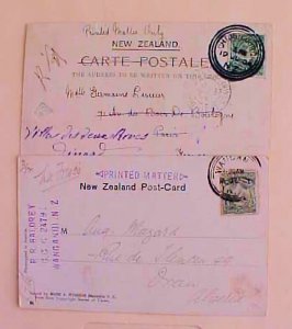 NEW ZEALAND  #302 WANGANUI , CHRISTCHURCH TO FRANCE FORWARDED 1904