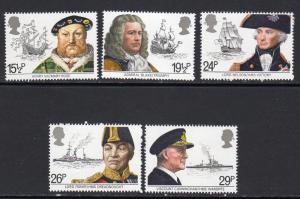 Great Britain #991-5 Ships 1982 Never Hinged F22