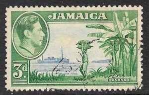 JAMAICA 1938-51 KGVI 3d BANANAS Pictorial Issue Sc 121 VFU