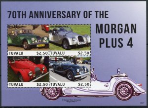 Tuvalu Cars Stamps 2020 MNH Morgan Plus 4 70th Anniv 4v M/S