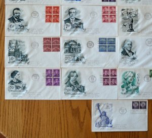 1954-1958 US Assorted lot of 21 Liberty Issue FDCs by Artmaster, all different