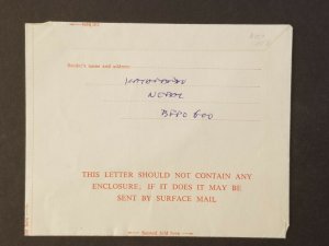 1973 Kathmandu Nepal Operation Khana Cascade BFPO 600 Air Letter Air Mail Cover