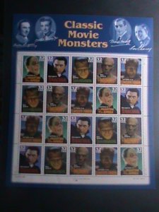 ​UNITED STATES-1997 SC#3168-72- CLASSIC MOVIE MONSTERS - MNH SHEET -VERY FINE