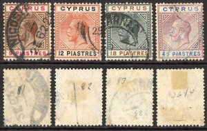 Cyprus SG81/4 9pi to 45pi top values wmk Mult crown CA Cat 292 pounds