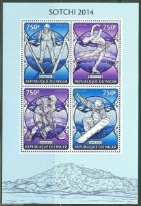 NIGER 2014 SOCHI WINTER OLYMPICS  SHEET MINT NH