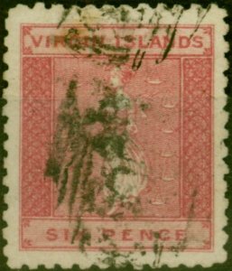 Virgin Islands 1866 6d Deep Rose SG4 Fine Used 