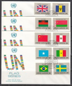 United Nations Scott 399-414 Combo FDC - 1983 Flag Issue