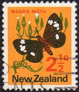 New Zealand 441 - Used - 2.5c Magpie Moth (1970)