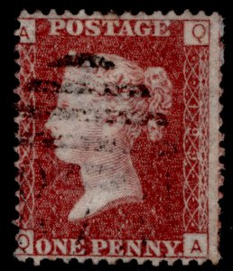 GB QV SG44, 1d lake-red PLATE 199, FINE USED. QA