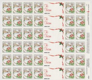 United States National Christmas Seal Sheets (1992) Pane of 36