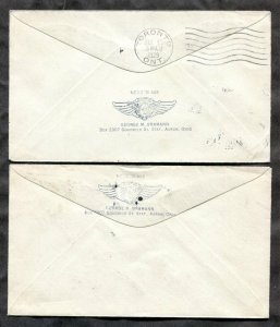 h332 - Canada Lot of (2) First Flight Covers. 1929 HAMILTON to Toronto & Detroit