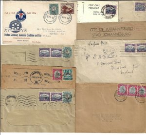 SOUTH AFRICA 1950s COLLECTION OF 10 COMMERCIAL COVER INCLUDE ONE POST CARD ALL