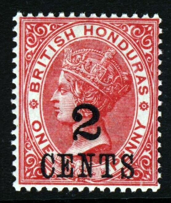 BRITISH HONDURAS Queen Victoria 1888 2c. on 1d. Carmine Wmk Crown CA SG 37 MNH