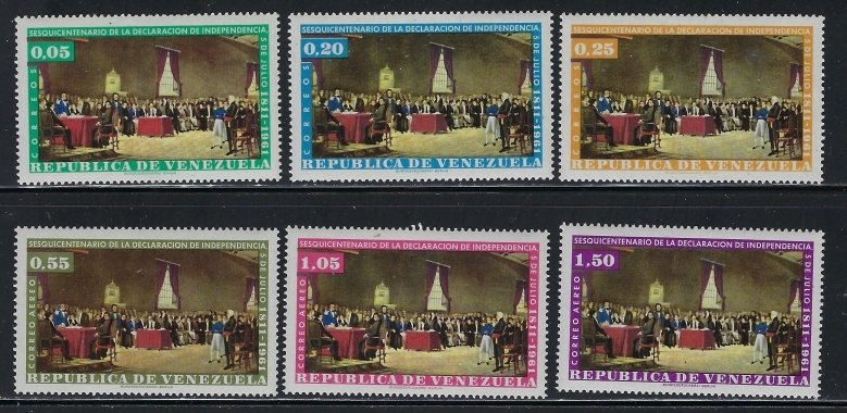 Venezuela 812-14 and C804-06 MNH 1962 complete set