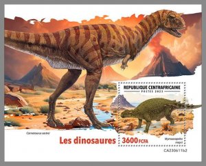 CENTRALAFRICA 2023 MNH Dinosaurs S/S II #611b2