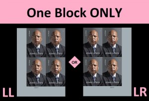 US 5801 John Lewis F plate block 4 MNH 2023