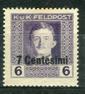 AUSTRIA; 1918 KUK Italian FELDPOST surcharged issue Mint hinged 7c. value