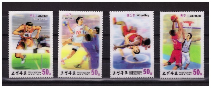 N KOREA 2018 Sports 4v 3D set MNH