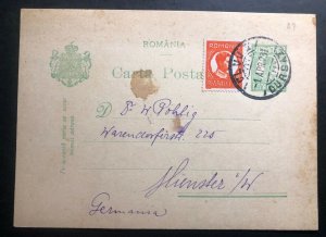 1931 Cluj Romania Stationery postcard Cover To Munster Germany