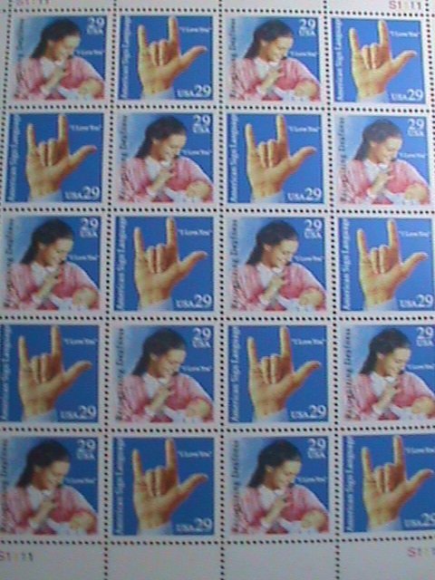 ​UNITED STATES-1993 SC#2783-4-AMERICAN SIGN LANGUAGE-MNH SHEET- VERY FINE