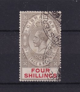 Gibraltar KGV 1921 4/- SG100 Fine Used BP16171
