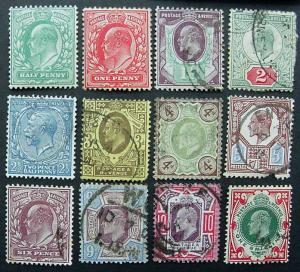 Great Britain, Scott 127-138, set, Mint and Used