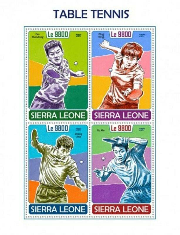 Sierra Leone - 2017 Table Tennis - 4 Stamp Sheet - SRL171003a