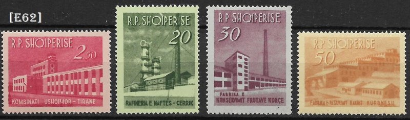 [E62] Albania 1963, Industrial works,Sc.697-700 MiNr 784-87,GimNr 889-92, MNH