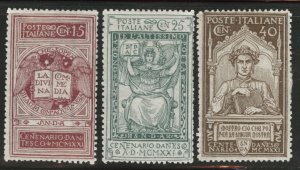 ITALY Scott 133-135 MH* 1921 Dante stamp set  CV $21.75