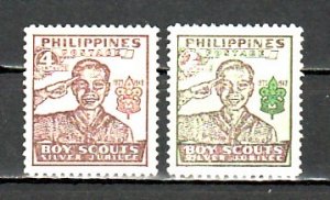 Philippines Scott cat. 528-529. Scouting Anniversary. LH. ^