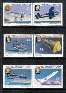Marshall Islands Airplanes 136-141a MNH VF