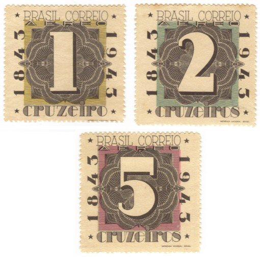 Brazil #C50-52 mint H set - numerals