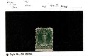 Nova Scotia, Postage Stamp, #11 Mint NH, 1860 Queen Victoria (AB)