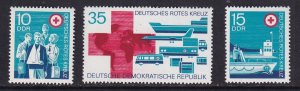 German Democratic Republic   DDR   #1399-1401 MNH 1972  Red Cross