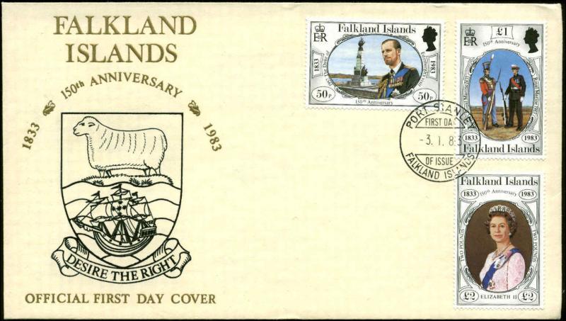 Falkland Islands Scott #360-#370 Set of 3 Official First Day Covers Port Stanley