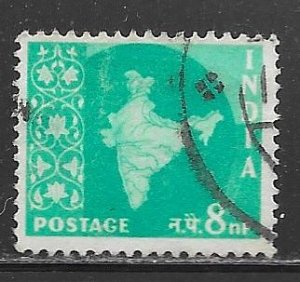 India 307: 8np Map of India, used, F-VF